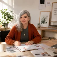 Sandrine, graphiste intuitive
